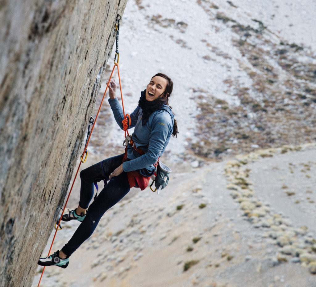 Alizée Dufraisse works the steep and sustained Everything is Karate (5.14c/d), Pine Creek, Bishop, California.
Photo: Alex Aristei.