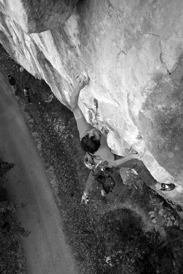 Klemen Bečan rock climbing in Croatia