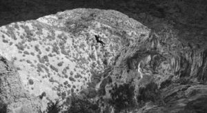 Alizée Dufraisse rock climbing at Rodellar, Spain.