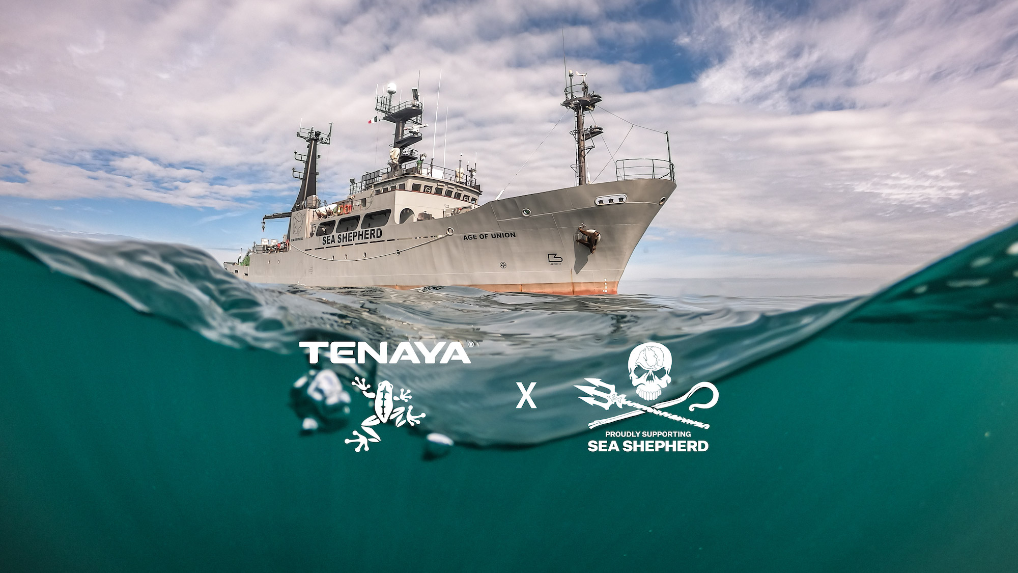 Sea Shepherd boat on the ocean.